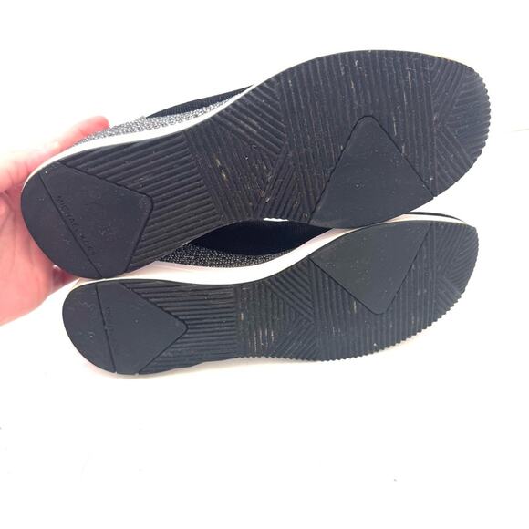 Michael Kors Black & Silver Women's Skyler Sneaker Bootie Size 8.5 - Picture 7 of 7